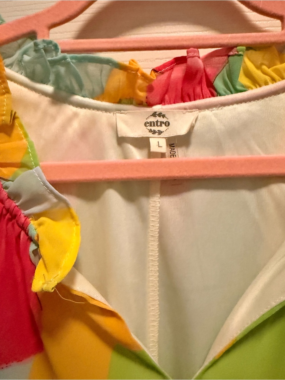 Entro Bright Abstract Multi-Color Blouse - Picture 4 of 6